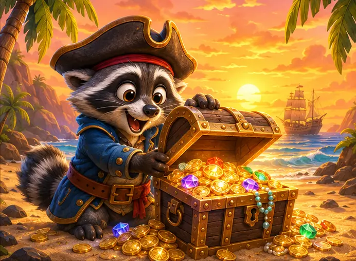 Игра Treasure Raccoon